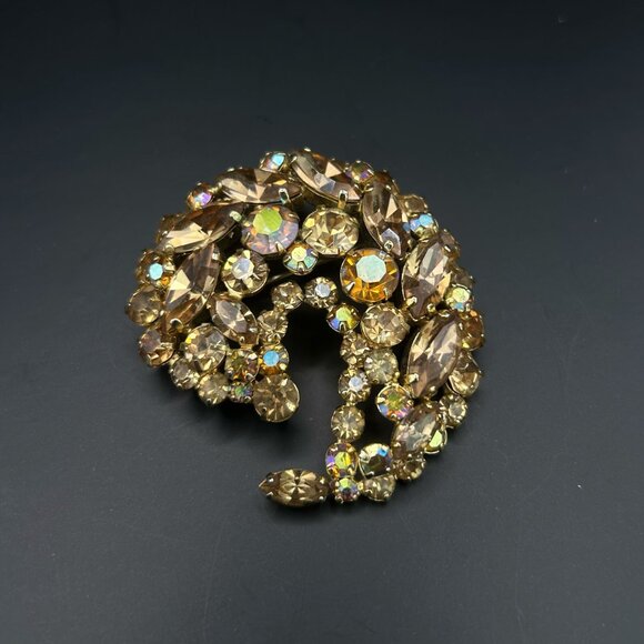 Vintage Rhinestone Brooch – Likely 1960s–1970s – Juliana / Sherman Style - Picture 5 of 10